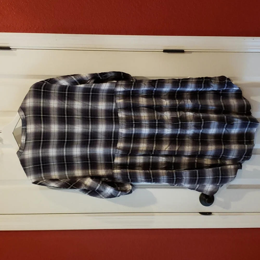 TORRID Plaid Button Front Hi-Lo Babydoll Midi Top Blouse sz 1X Women's Plus - Picture 5 of 12
